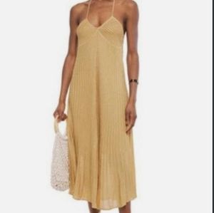 Sandro gold knit maxi dress